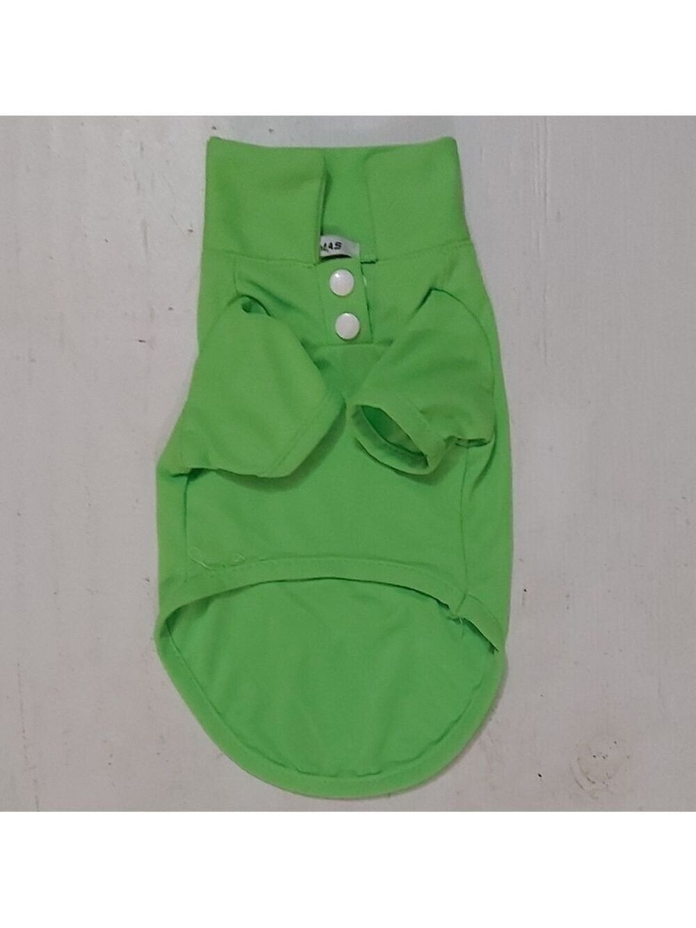 Kingmas Green Dog Mesh Shirt with White Buttons Size Medium